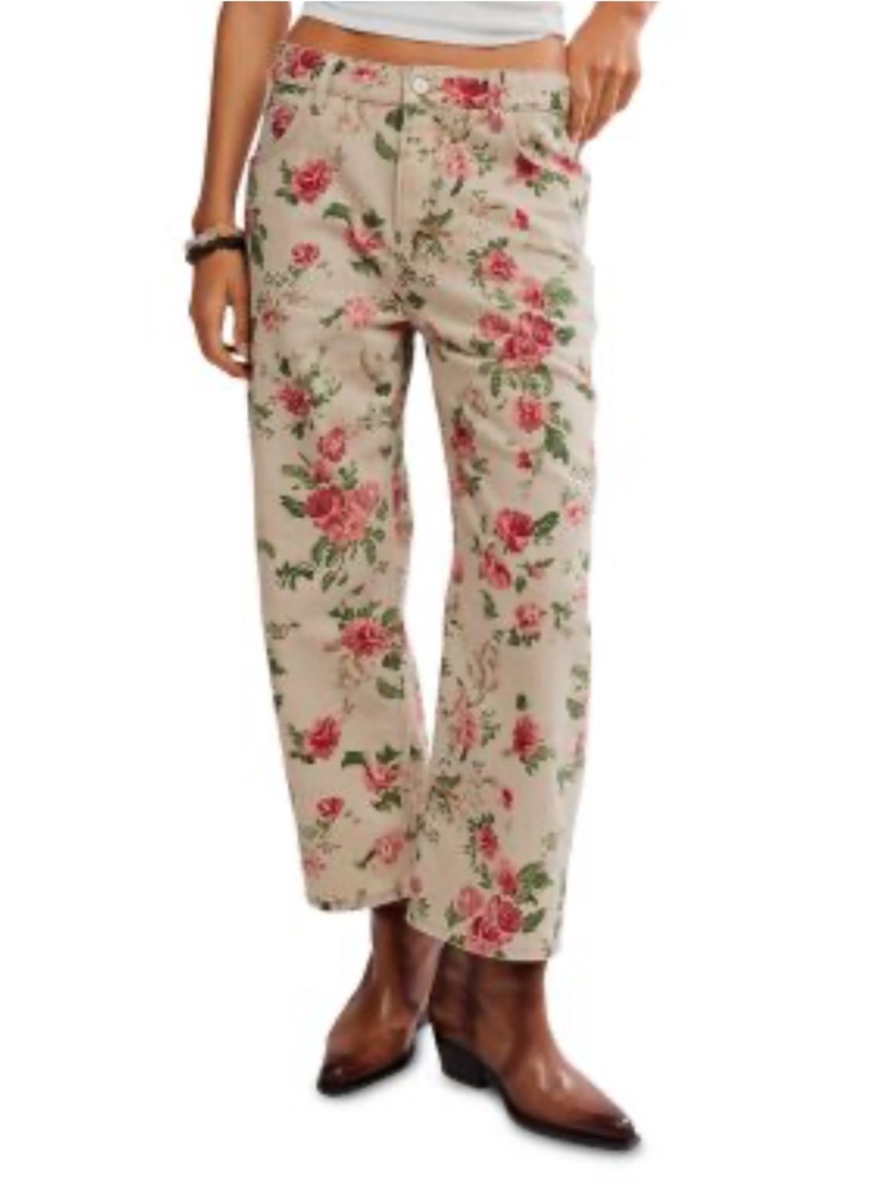 We The Free Deep Trance Mid Rise Printed Jeans Wallpaper Size 27 NWT Free People - Picture 2 of 11